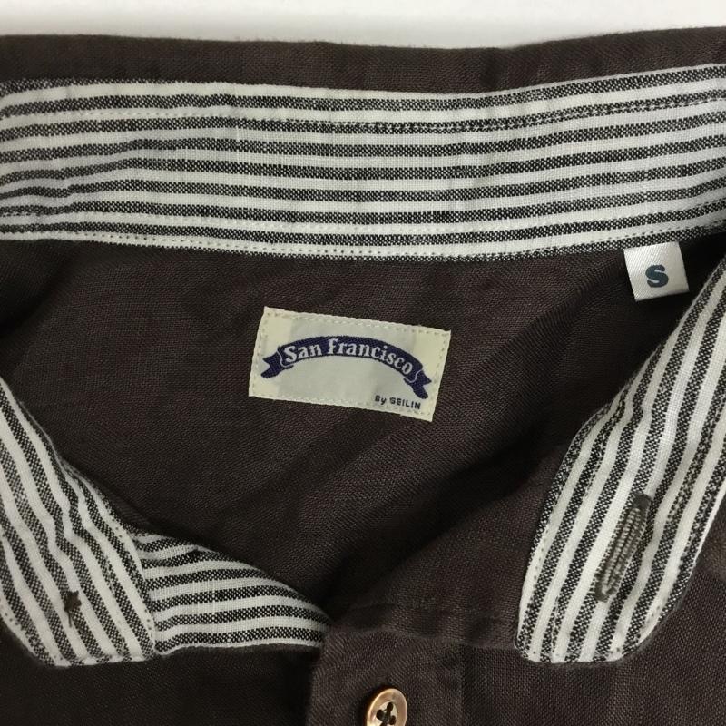 サンフランシスコ SAN FRANCISCO シャツ、ブラウス 長袖 S 無地 茶 / ブラウン / メンズ USED 古着 中古 10077336