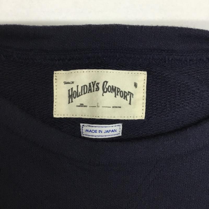 ホリデーズコンフォート HOLIDAYS COMFORT トレーナー 長袖 L ロゴ、文字 紺 / ネイビー / メンズ USED 古着 中古 10077337