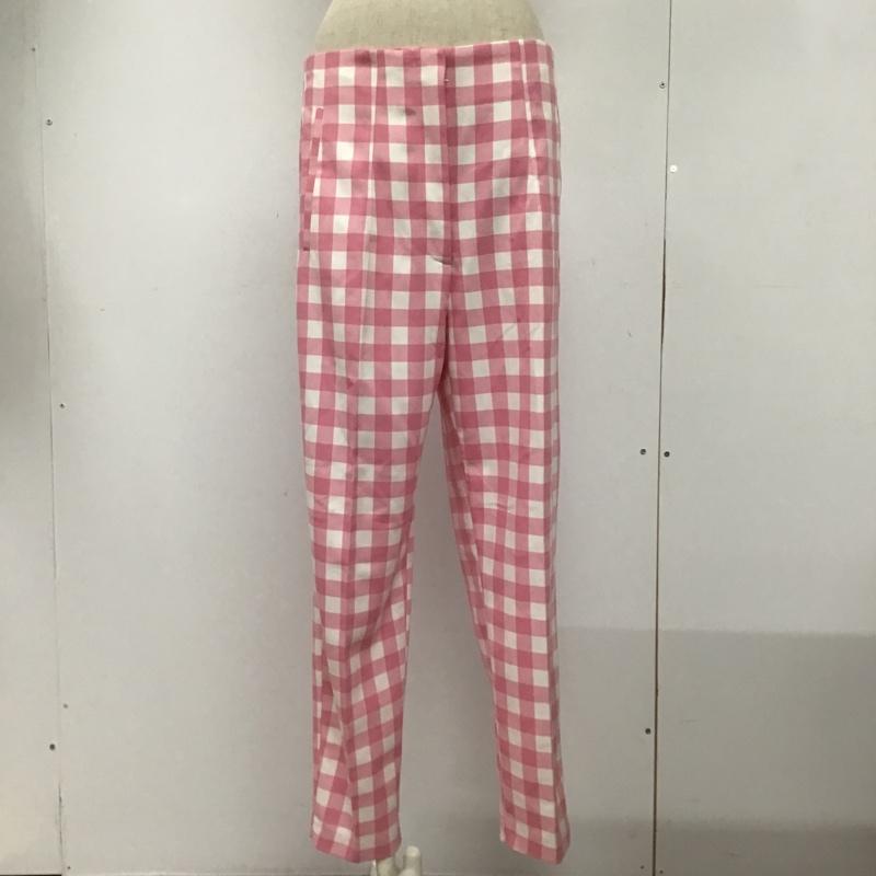 ザラ ZARA パンツ スラックス L チェック 桃 / ピンク / X 白 / ホワイト / レディース USED 古着 中古 10077449