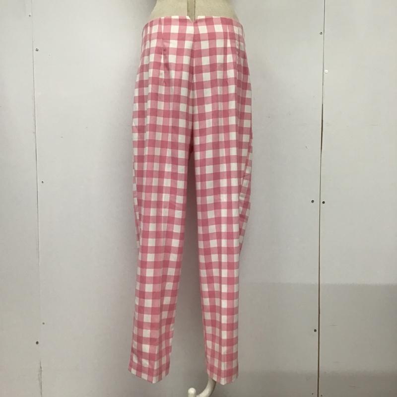 ザラ ZARA パンツ スラックス L チェック 桃 / ピンク / X 白 / ホワイト / レディース USED 古着 中古 10077449