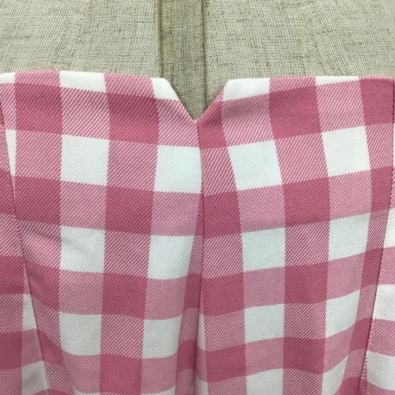 ザラ ZARA パンツ スラックス L チェック 桃 / ピンク / X 白 / ホワイト / レディース USED 古着 中古 10077449