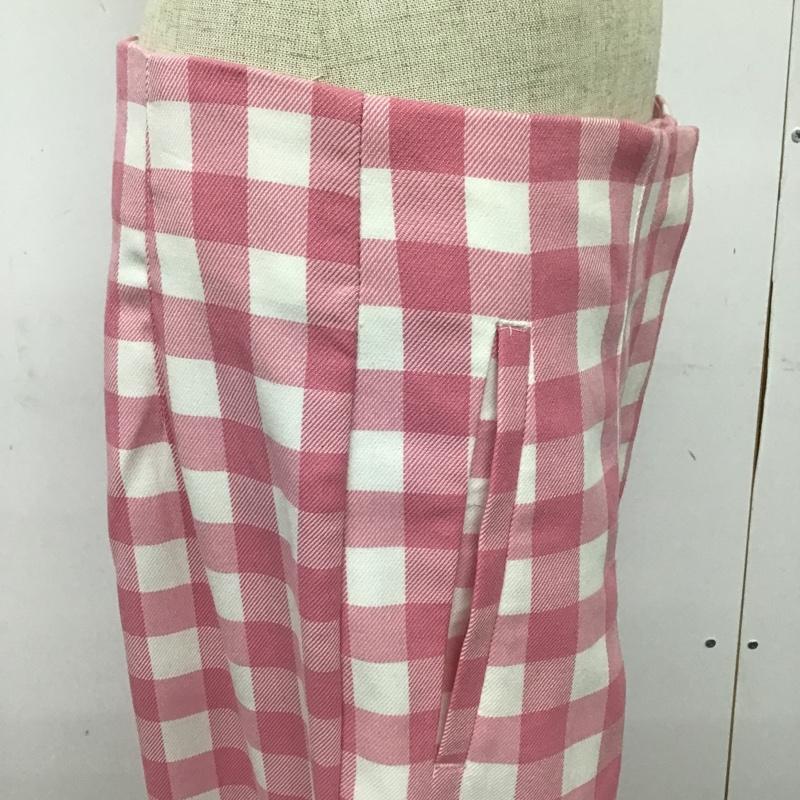 ザラ ZARA パンツ スラックス L チェック 桃 / ピンク / X 白 / ホワイト / レディース USED 古着 中古 10077449