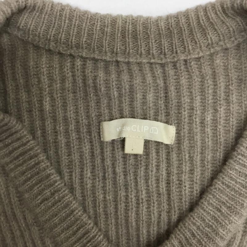 スタディオクリップ studio CLIP ニット、セーター 長袖 L 無地 灰 / グレー / レディース USED 古着 中古 10077536