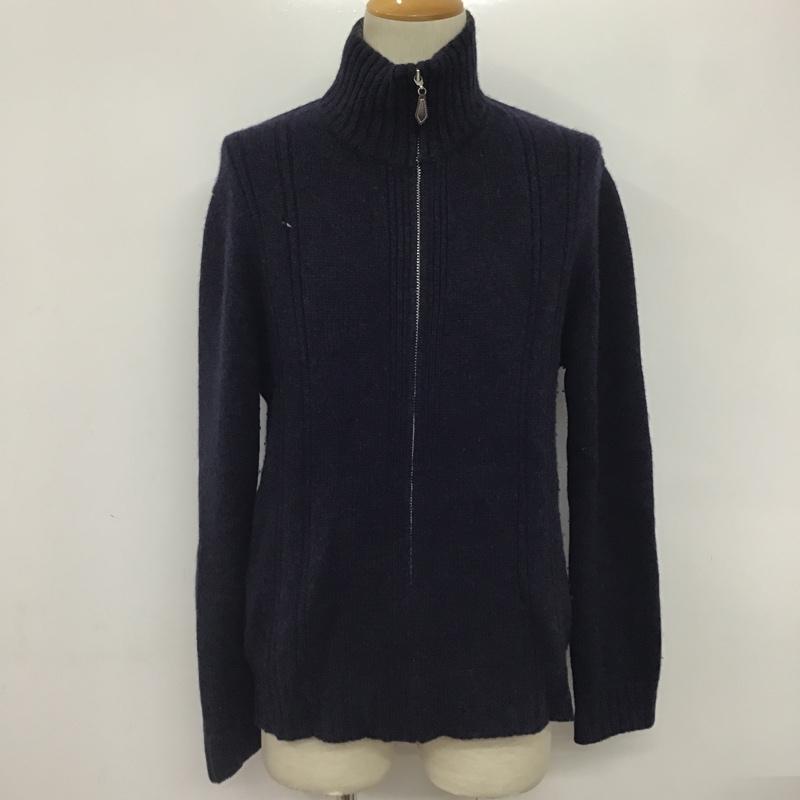 トゥモローランドトリコ TOMORROWLAND tricot ニット、セーター 長袖 51-02-15-02620 ウール ハーフジップ M 無地 紺 / ネイビー / メンズ USED 古着 中古 10077580