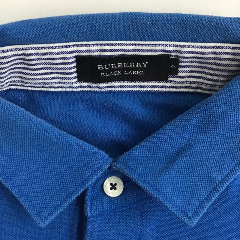 バーバリーブラックレーベル BURBERRY BLACK LABEL ポロシャツ 半袖 D1P16-515-24 コットン 2 ワンポイント 青 / ブルー / メンズ USED 古着 中古 10077624