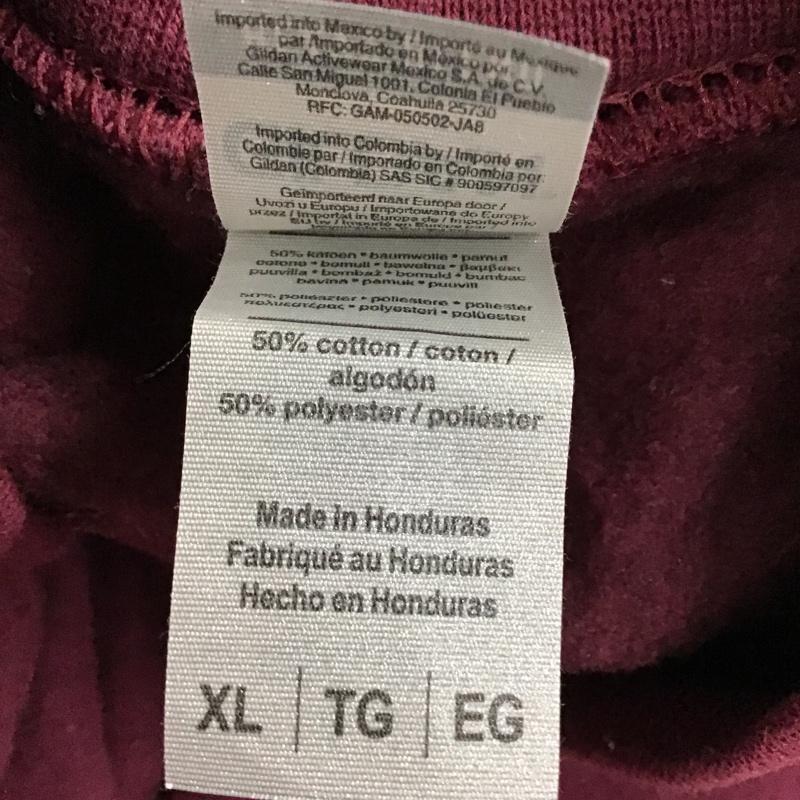 ギルダン GILDAN トレーナー 長袖 スウェット 裏起毛 XL 無地 えんじ / ワインレッド / メンズ USED 古着 中古 10077736