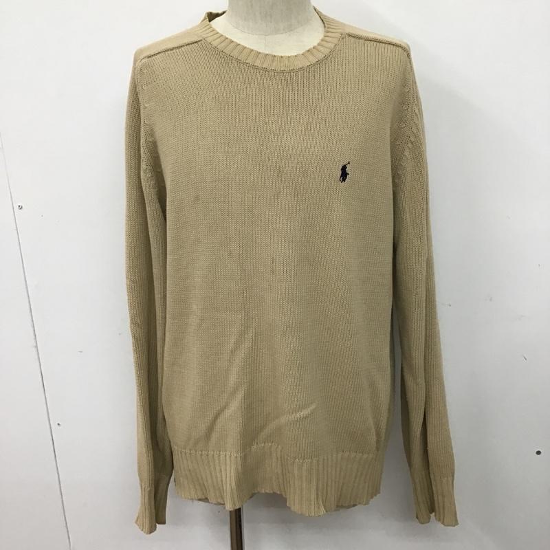ポロバイラルフローレン Polo by RALPH LAUREN ニット、セーター 長袖 コットン ワンポイント ベージュ / ベージュ / メンズ USED 古着 中古 10077740