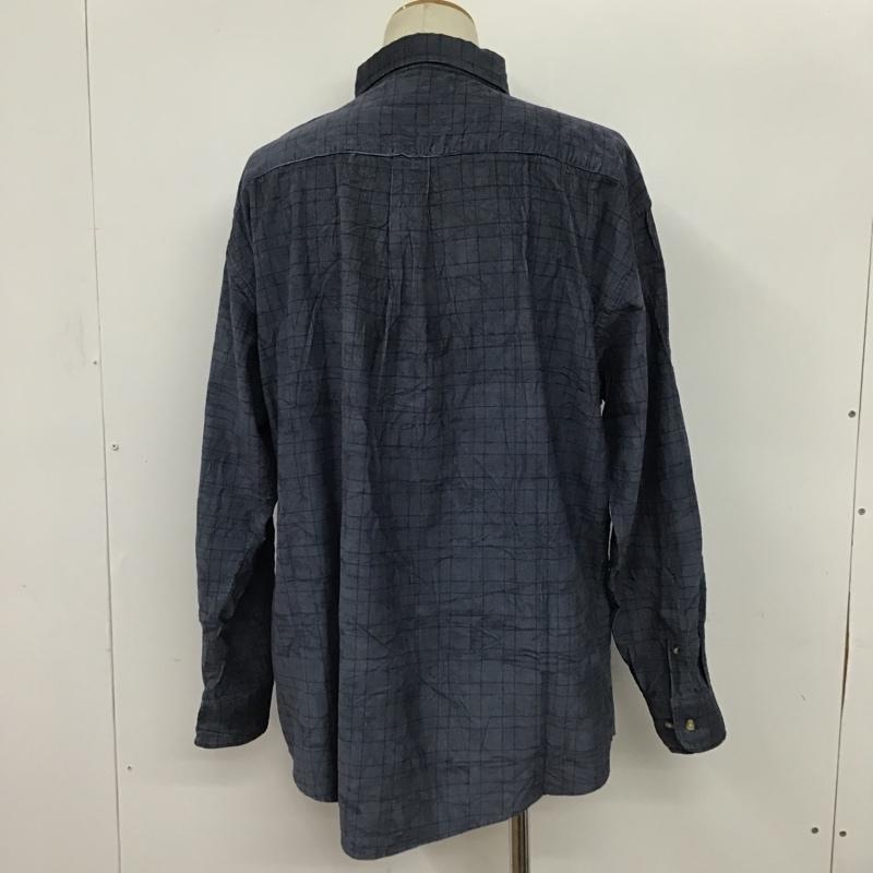 古着 USED シャツ、ブラウス 長袖 コーデュロイ ボタンダウン L チェック 紺 / ネイビー / メンズ USED 古着 中古 10077751