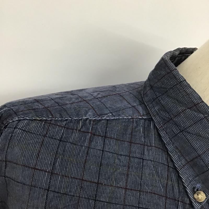 古着 USED シャツ、ブラウス 長袖 コーデュロイ ボタンダウン L チェック 紺 / ネイビー / メンズ USED 古着 中古 10077751