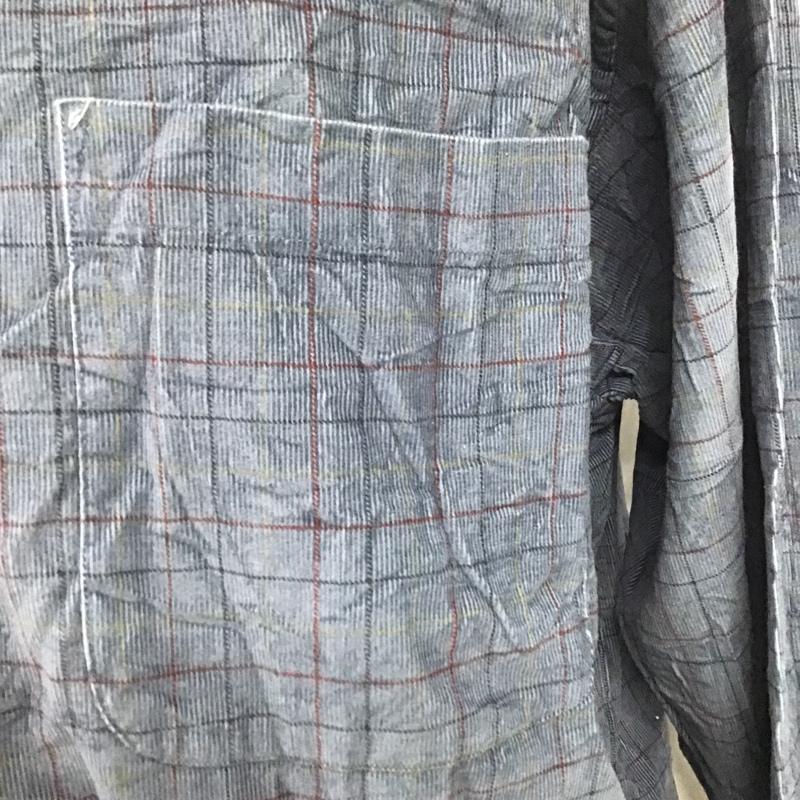 古着 USED シャツ、ブラウス 長袖 コーデュロイ ボタンダウン L チェック 紺 / ネイビー / メンズ USED 古着 中古 10077751