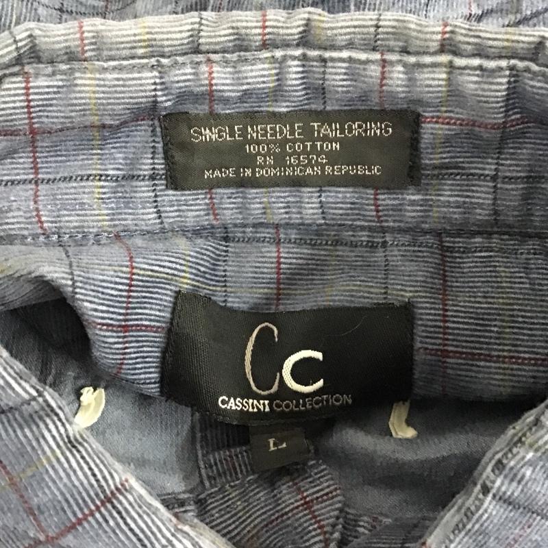 古着 USED シャツ、ブラウス 長袖 コーデュロイ ボタンダウン L チェック 紺 / ネイビー / メンズ USED 古着 中古 10077751