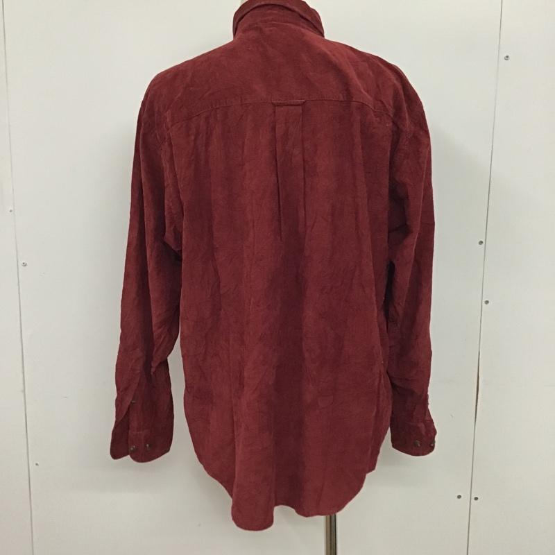 古着 USED シャツ、ブラウス 長袖 コーデュロイ ボタンダウン L 無地 えんじ / ワインレッド / メンズ USED 古着 中古 10077759
