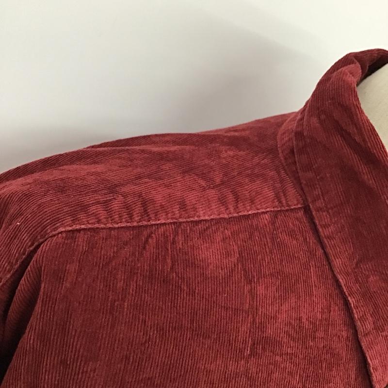 古着 USED シャツ、ブラウス 長袖 コーデュロイ ボタンダウン L 無地 えんじ / ワインレッド / メンズ USED 古着 中古 10077759