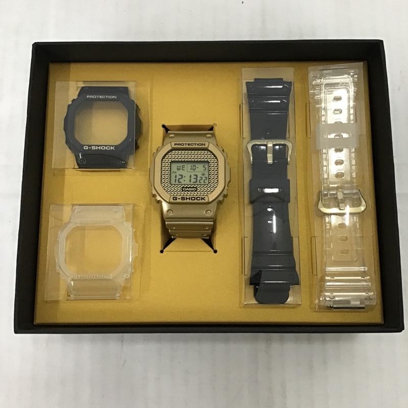 ジーショック G-SHOCK 腕時計 デジタル DWE-5600HG-1JR 箱有 ロゴ、文字 金 / ゴールド / X 黒 / ブラック / メンズ USED 古着 中古 10077771