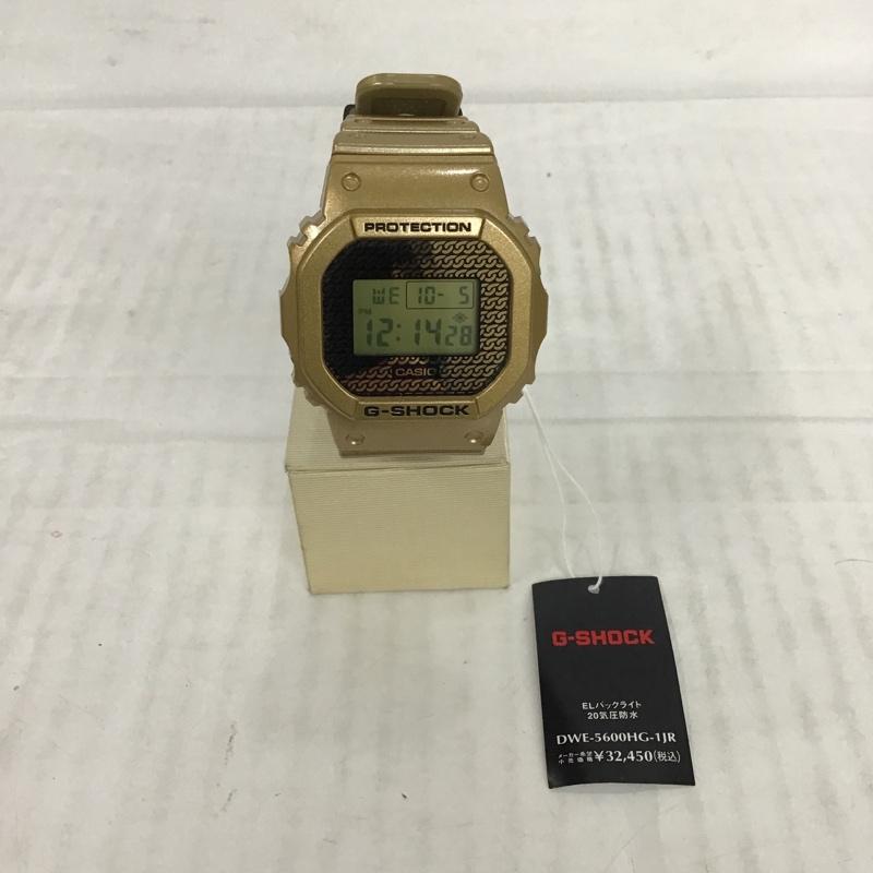 ジーショック G-SHOCK 腕時計 デジタル DWE-5600HG-1JR 箱有 ロゴ、文字 金 / ゴールド / X 黒 / ブラック / メンズ USED 古着 中古 10077771