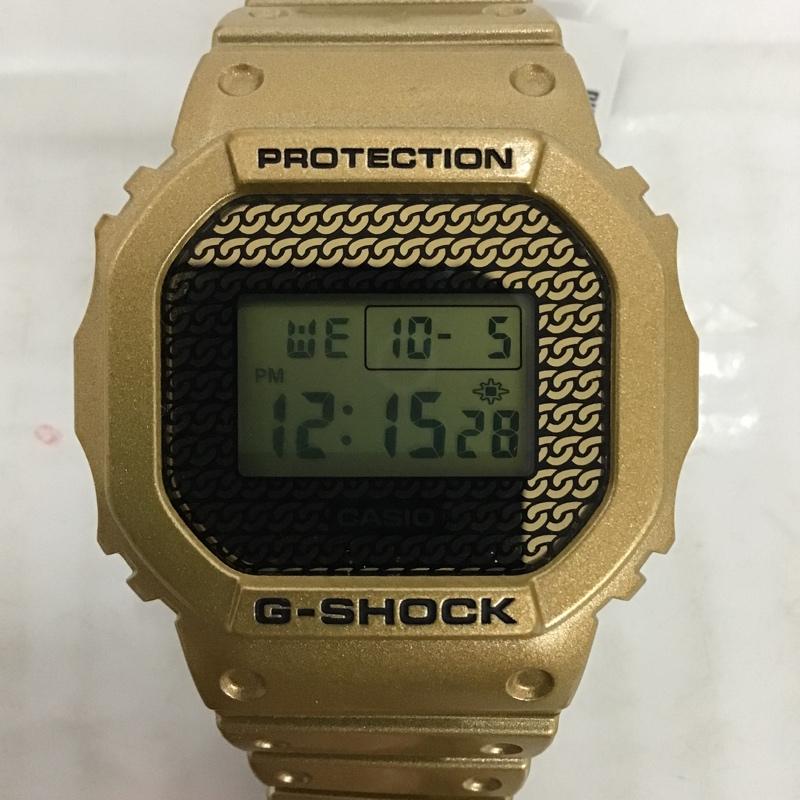 ジーショック G-SHOCK 腕時計 デジタル DWE-5600HG-1JR 箱有 ロゴ、文字 金 / ゴールド / X 黒 / ブラック / メンズ USED 古着 中古 10077771