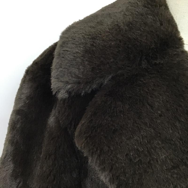 ザラウーマン ZARA WOMAN コート コート一般 4360 041 800 フェイクファー XS 無地 ダークブラウン / ダークブラウン / レディース USED 古着 中古 10077907