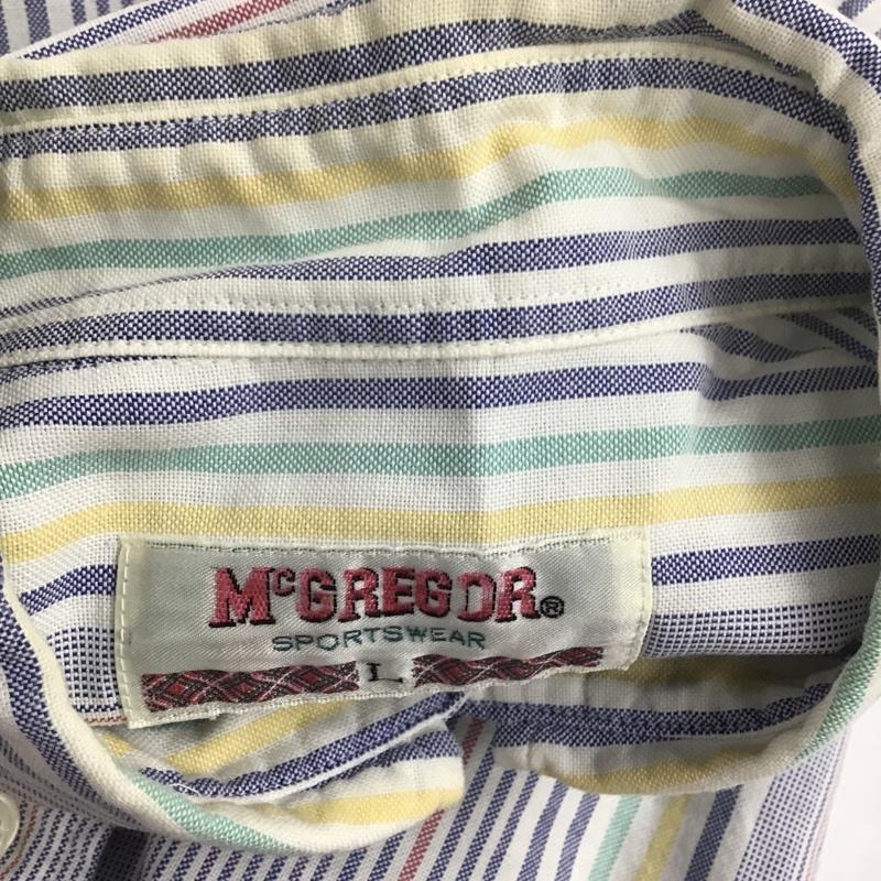 マックレガー McGREGOR シャツ、ブラウス 半袖 ボタンダウンシャツ L ストライプ マルチカラー / マルチカラー / メンズ USED 古着 中古 10077943