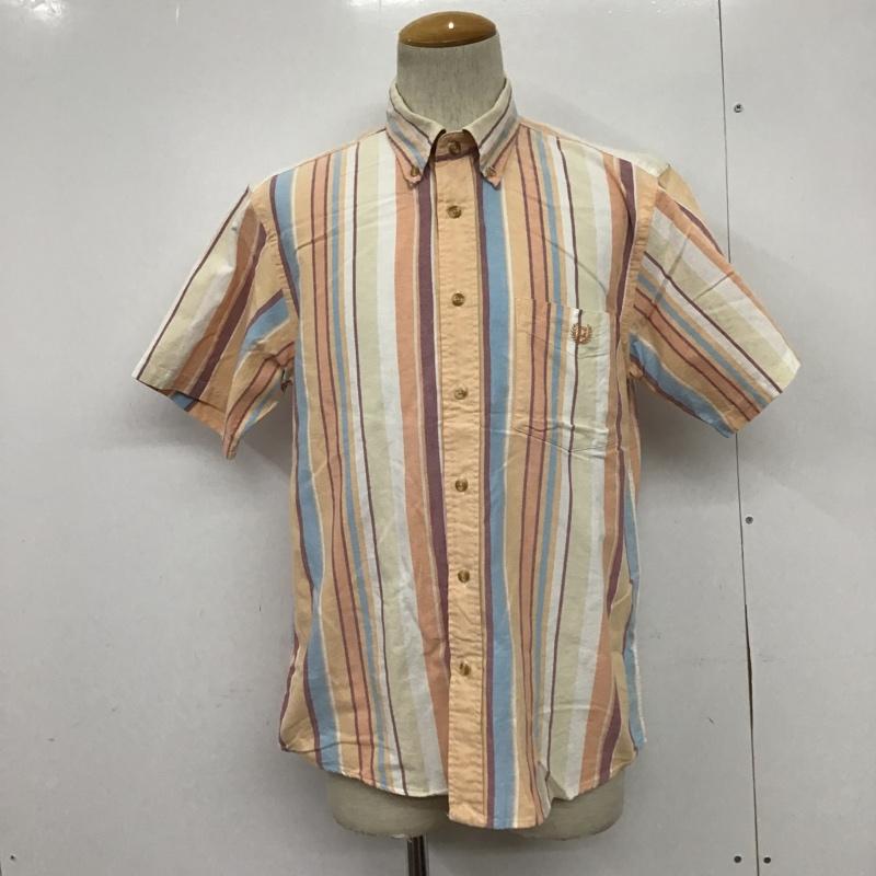 チャップス CHAPS シャツ、ブラウス 半袖 ボタンダウンシャツ L ストライプ マルチカラー / マルチカラー / メンズ USED 古着 中古 10077944