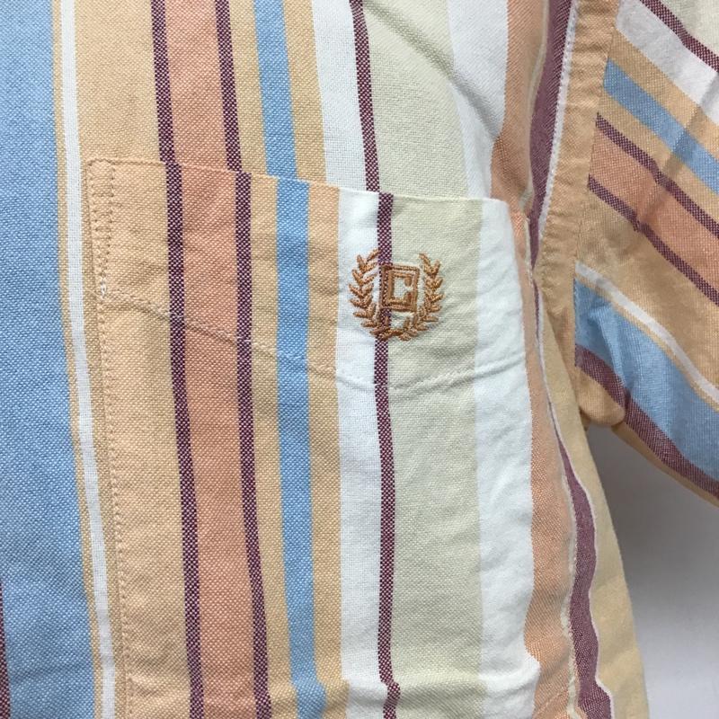 チャップス CHAPS シャツ、ブラウス 半袖 ボタンダウンシャツ L ストライプ マルチカラー / マルチカラー / メンズ USED 古着 中古 10077944