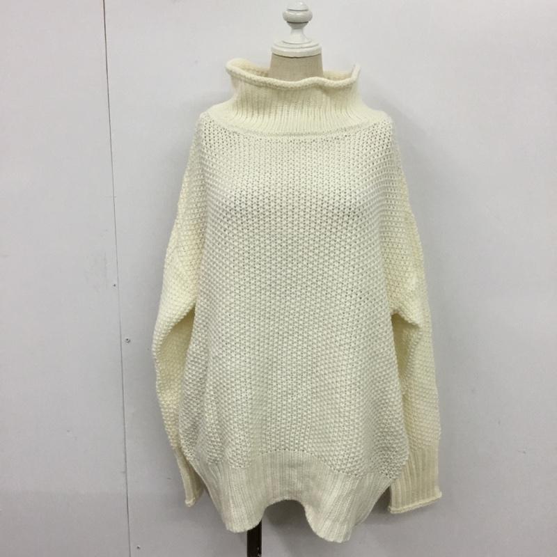 ナチュラルビューティーベーシック NATURAL BEAUTY BASIC ニット、セーター 長袖 017-0270585 かのこハイネック M 無地 白 / ホワイト / レディース USED 古着 中古 10078046
