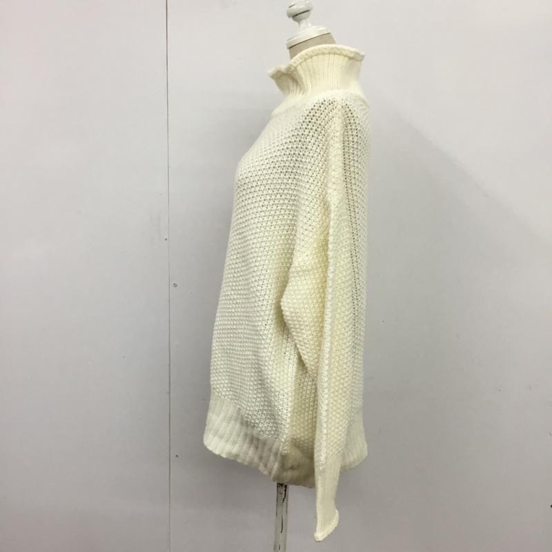 ナチュラルビューティーベーシック NATURAL BEAUTY BASIC ニット、セーター 長袖 017-0270585 かのこハイネック M 無地 白 / ホワイト / レディース USED 古着 中古 10078046