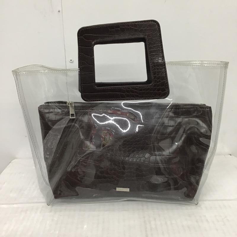マウジー MOUSSY ハンドバッグ ハンドバッグ クリアバック ポーチ ロゴ、文字 茶 / ブラウン / レディース USED 古着 中古 10078150