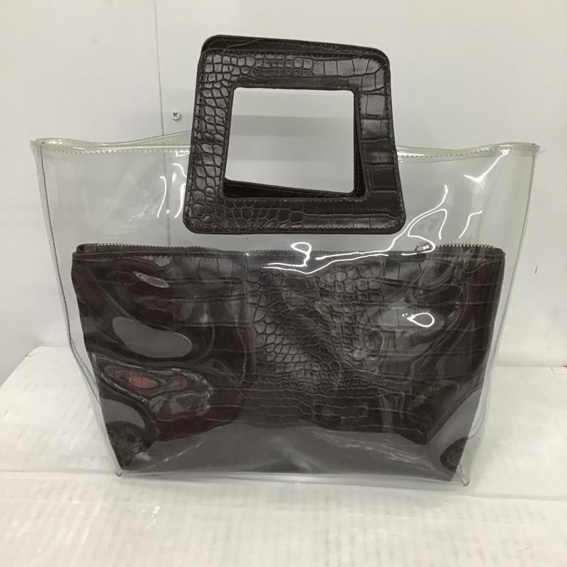 マウジー MOUSSY ハンドバッグ ハンドバッグ クリアバック ポーチ ロゴ、文字 茶 / ブラウン / レディース USED 古着 中古 10078150