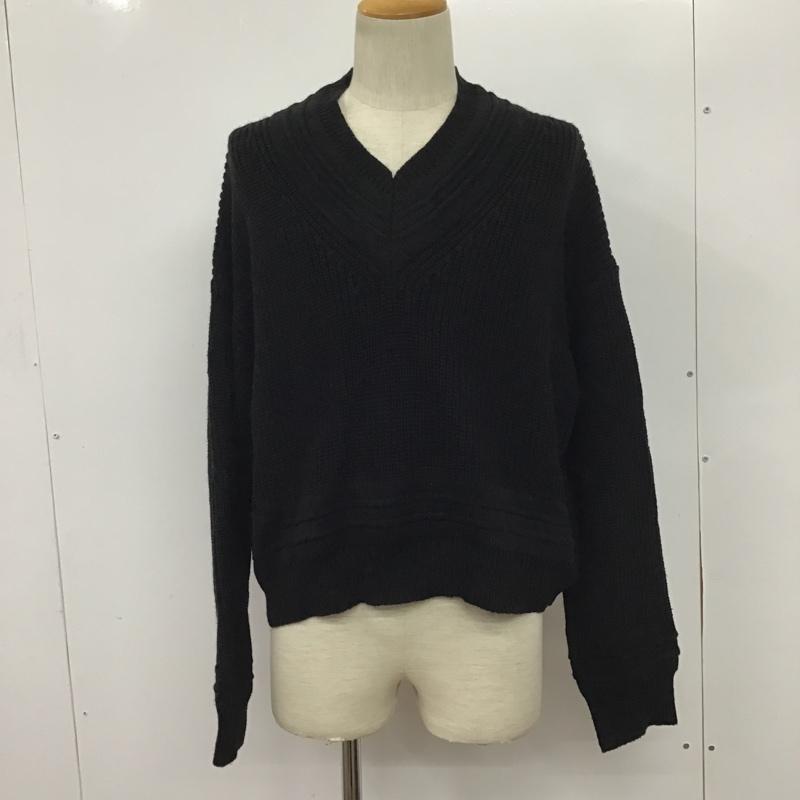 ハレ HARE ニット、セーター 長袖 HA020148CF チルデンVネックセーター FREE 無地 黒 / ブラック / レディース USED 古着 中古 10078336