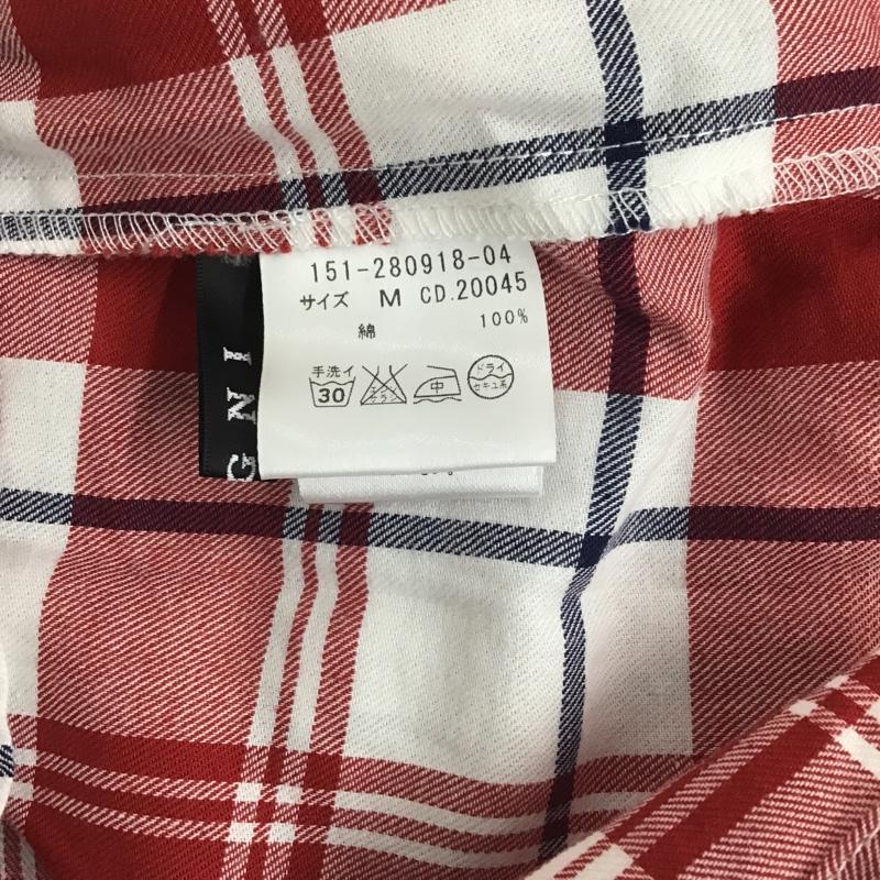 イング INGNI シャツ、ブラウス 半袖 1151-280918-04 前結び タグ付き M チェック 白 / ホワイト / X 赤 / レッド / X 紺 / ネイビー / レディース USED 古着 中古 10078561