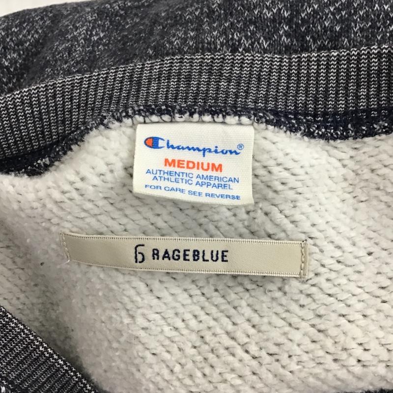 レイジブルー RAGEBLUE トレーナー 長袖 C8-E034 Champion スウェット 別注 裏起毛 M ロゴ、文字 紺 / ネイビー / メンズ USED 古着 中古 10078584
