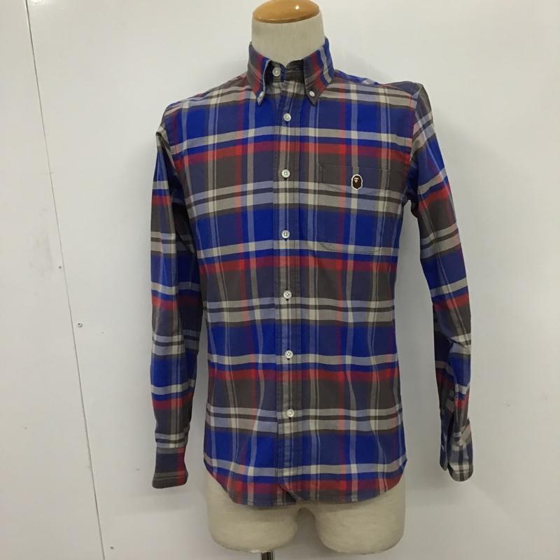 アベイシングエイプ A BATHING APE シャツ、ブラウス 長袖 ボタンダウンシャツ S チェック マルチカラー / マルチカラー / メンズ USED 古着 中古 10078791