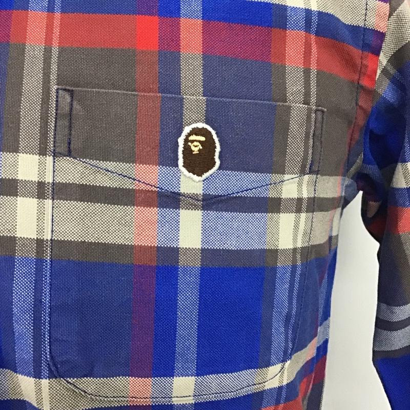 アベイシングエイプ A BATHING APE シャツ、ブラウス 長袖 ボタンダウンシャツ S チェック マルチカラー / マルチカラー / メンズ USED 古着 中古 10078791