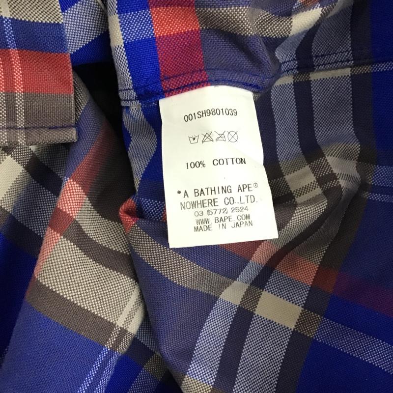 アベイシングエイプ A BATHING APE シャツ、ブラウス 長袖 ボタンダウンシャツ S チェック マルチカラー / マルチカラー / メンズ USED 古着 中古 10078791