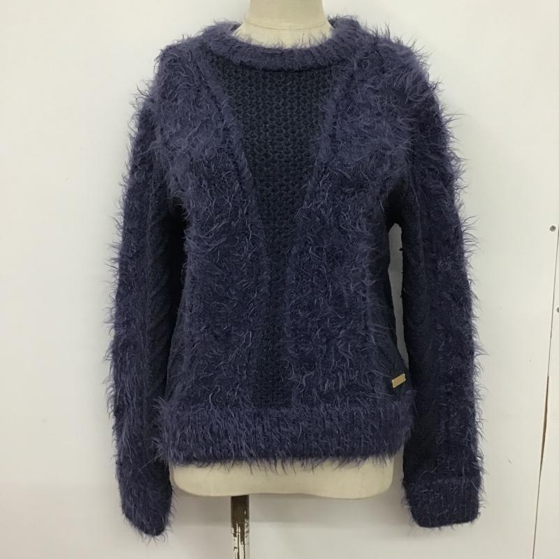 ブルーレーベル・クレストブリッジ BLUE LABEL CRESTBRIDGE ニット、セーター 長袖 55N48-282-29 38 無地 紺 / ネイビー / レディース USED 古着 中古 10078814