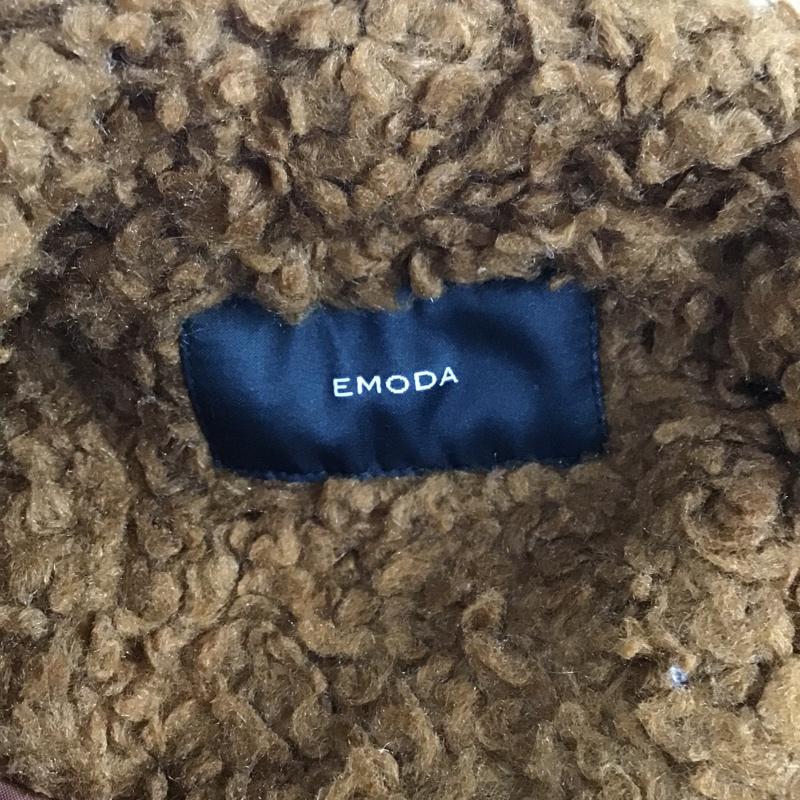 エモダ EMODA コート コート一般 041760030301-01 ビッグカラーボアコート FREE 無地 茶 / ブラウン / レディース USED 古着 中古 10078818