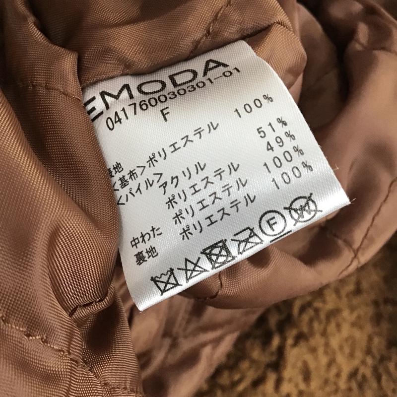 エモダ EMODA コート コート一般 041760030301-01 ビッグカラーボアコート FREE 無地 茶 / ブラウン / レディース USED 古着 中古 10078818