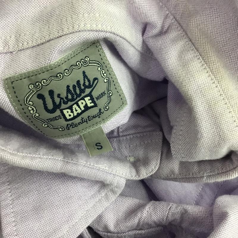 アーサスベイプ URSUS BAPE シャツ、ブラウス 長袖 S ロゴ、文字 X プリント 紫 / パープル / メンズ USED 古着 中古 10078885