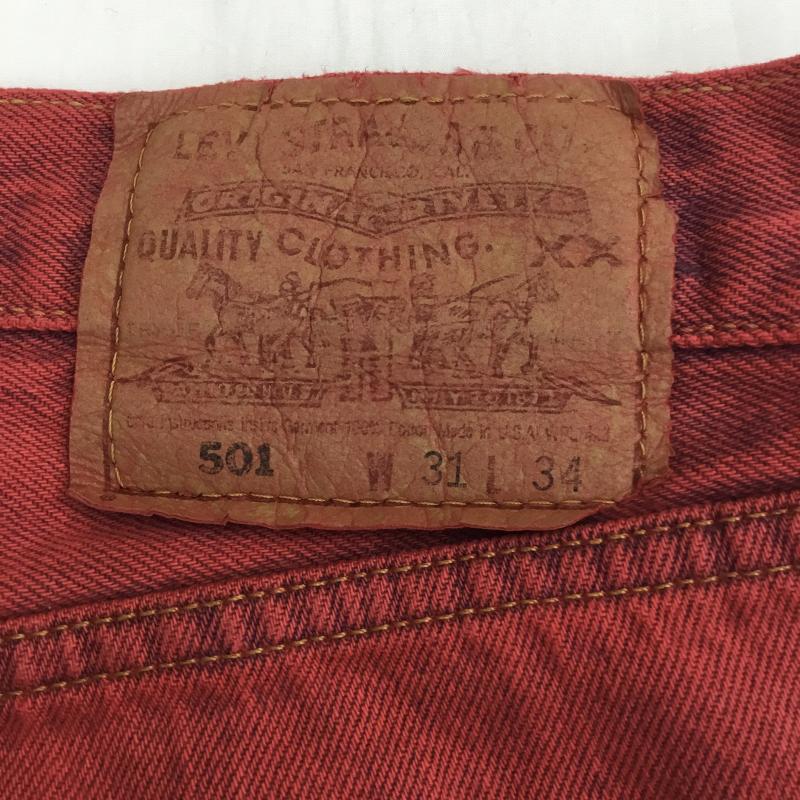 リーバイス Levi's パンツ デニム、ジーンズ 501 USA製 90s 後染め 31インチ 赤 / レッド / メンズ USED 古着 中古 10078931