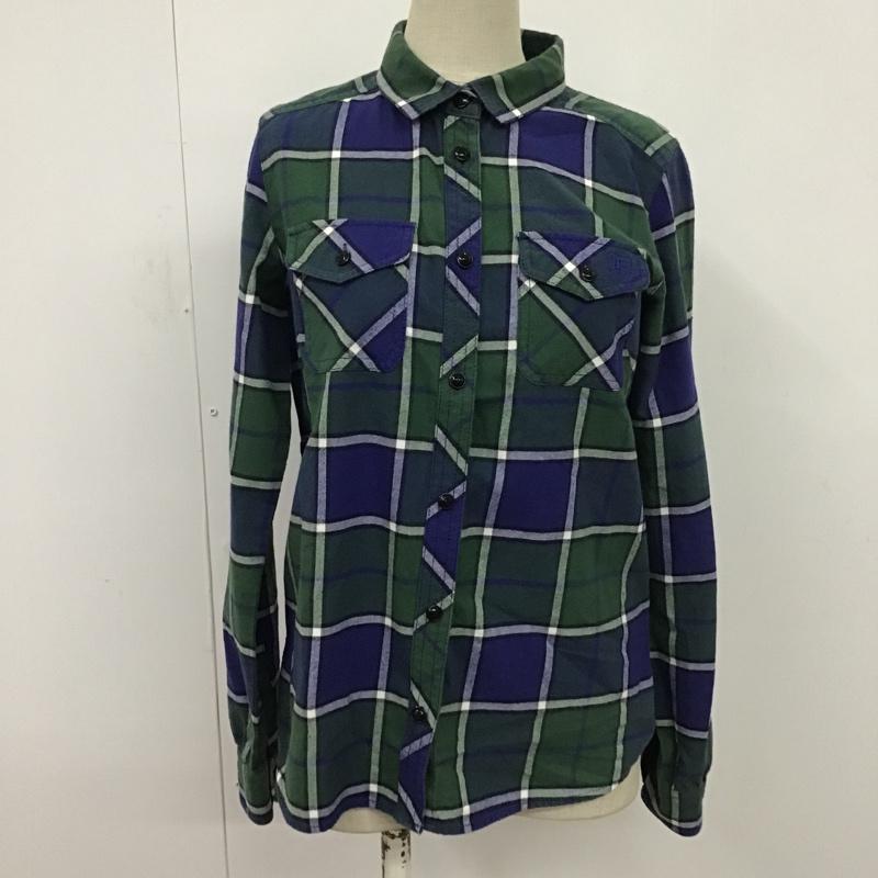 ブルーレーベル・クレストブリッジ BLUE LABEL CRESTBRIDGE シャツ、ブラウス 長袖 55M44-238-29 コットン チェック 36 ワンポイント 緑 / グリーン / X 紺 / ネイビー / X 白 / ホワイト / レディース USED 古着 中古 10079160