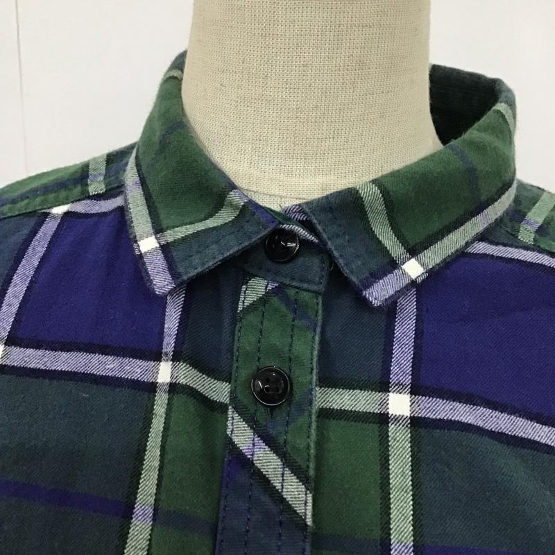 ブルーレーベル・クレストブリッジ BLUE LABEL CRESTBRIDGE シャツ、ブラウス 長袖 55M44-238-29 コットン チェック 36 ワンポイント 緑 / グリーン / X 紺 / ネイビー / X 白 / ホワイト / レディース USED 古着 中古 10079160