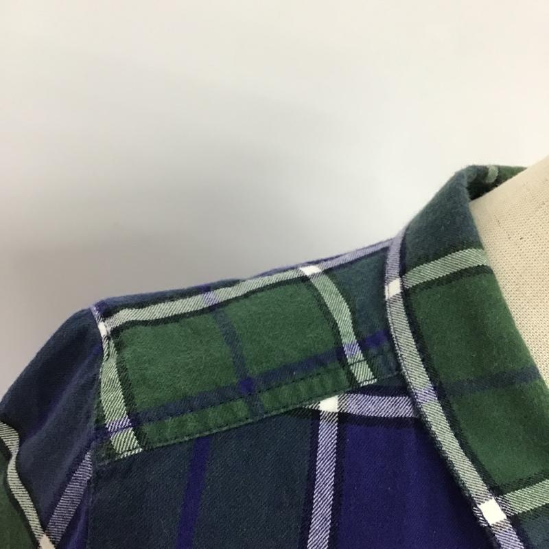 ブルーレーベル・クレストブリッジ BLUE LABEL CRESTBRIDGE シャツ、ブラウス 長袖 55M44-238-29 コットン チェック 36 ワンポイント 緑 / グリーン / X 紺 / ネイビー / X 白 / ホワイト / レディース USED 古着 中古 10079160