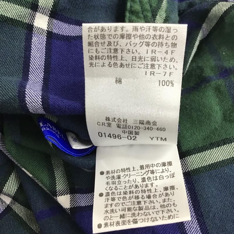 ブルーレーベル・クレストブリッジ BLUE LABEL CRESTBRIDGE シャツ、ブラウス 長袖 55M44-238-29 コットン チェック 36 ワンポイント 緑 / グリーン / X 紺 / ネイビー / X 白 / ホワイト / レディース USED 古着 中古 10079160