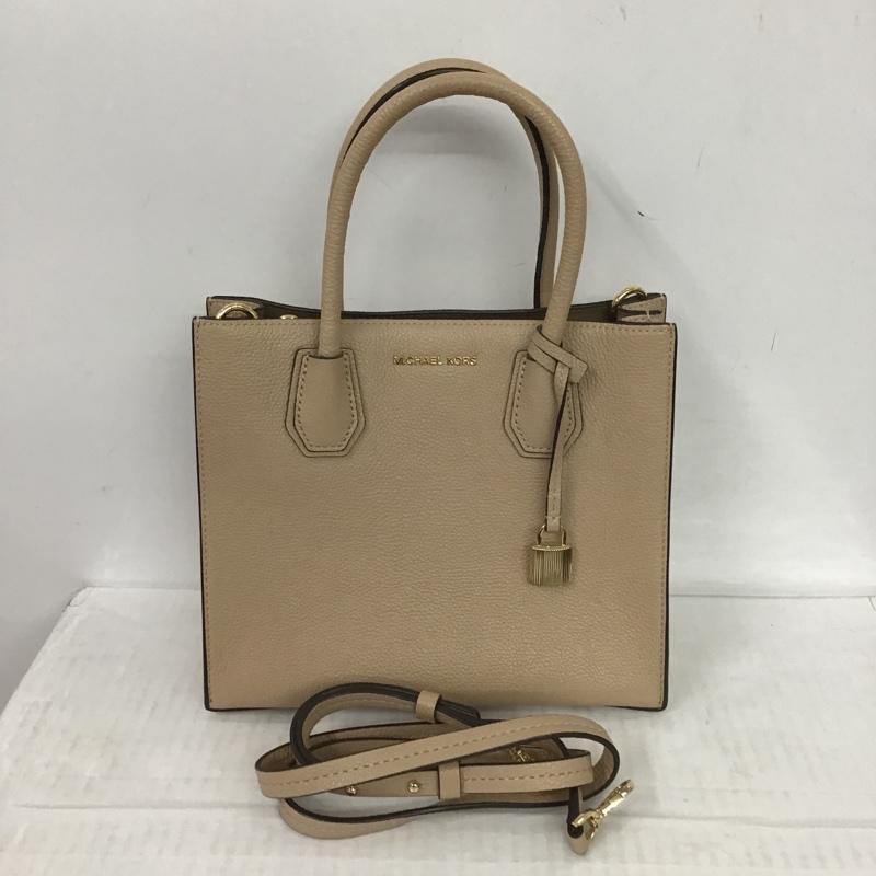 マイケルコース MICHAEL KORS ショルダーバッグ ショルダーバッグ ハンドバッグ 2WAY スクエア ロゴ、文字 ベージュ / ベージュ / レディース USED 古着 中古 10079195