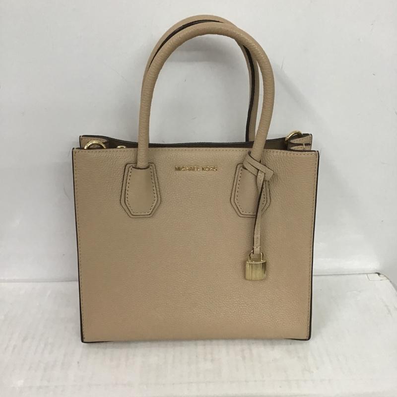 マイケルコース MICHAEL KORS ショルダーバッグ ショルダーバッグ ハンドバッグ 2WAY スクエア ロゴ、文字 ベージュ / ベージュ / レディース USED 古着 中古 10079195