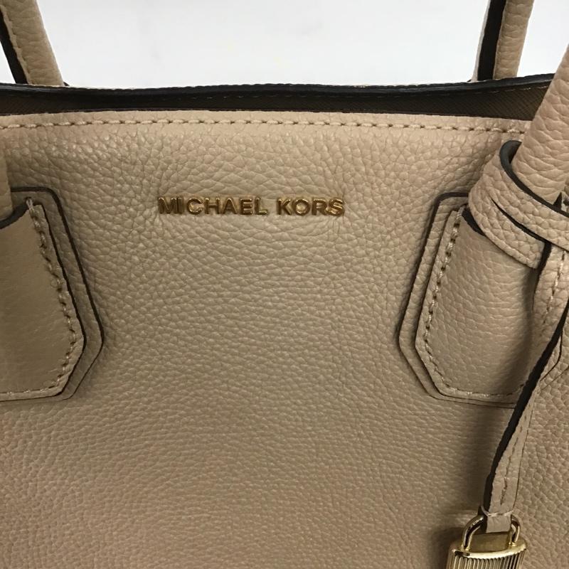 マイケルコース MICHAEL KORS ショルダーバッグ ショルダーバッグ ハンドバッグ 2WAY スクエア ロゴ、文字 ベージュ / ベージュ / レディース USED 古着 中古 10079195