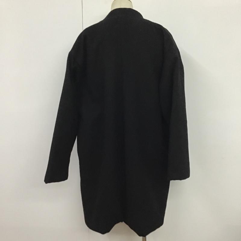 ゴールド GOLD コート コート一般 GL14491 WOOL CASHMERE NO COLLAR COAT L 無地 黒 / ブラック / メンズ USED 古着 中古 10079202