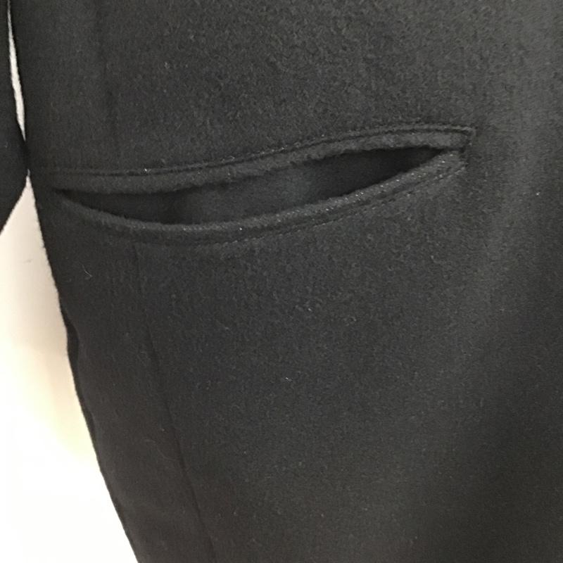 ゴールド GOLD コート コート一般 GL14491 WOOL CASHMERE NO COLLAR COAT L 無地 黒 / ブラック / メンズ USED 古着 中古 10079202