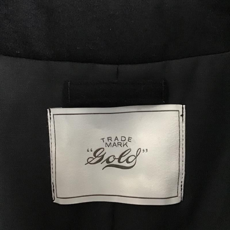 ゴールド GOLD コート コート一般 GL14491 WOOL CASHMERE NO COLLAR COAT L 無地 黒 / ブラック / メンズ USED 古着 中古 10079202