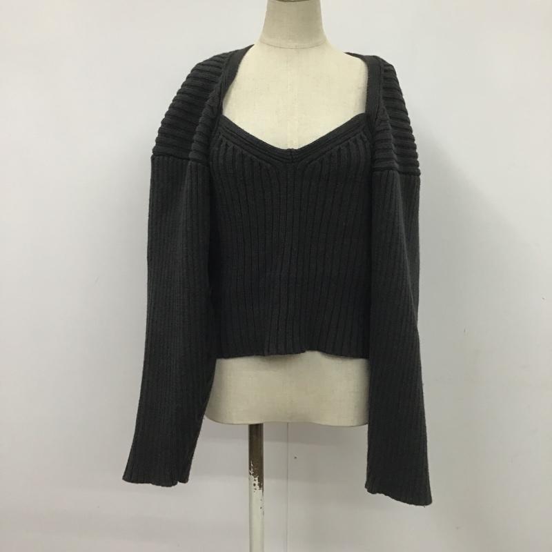 マウジー MOUSSY トップス トップス 010FSS70-1070 リブニット ボレロ キャミソール セット FREE 無地 黒 / ブラック / レディース USED 古着 中古 10079266